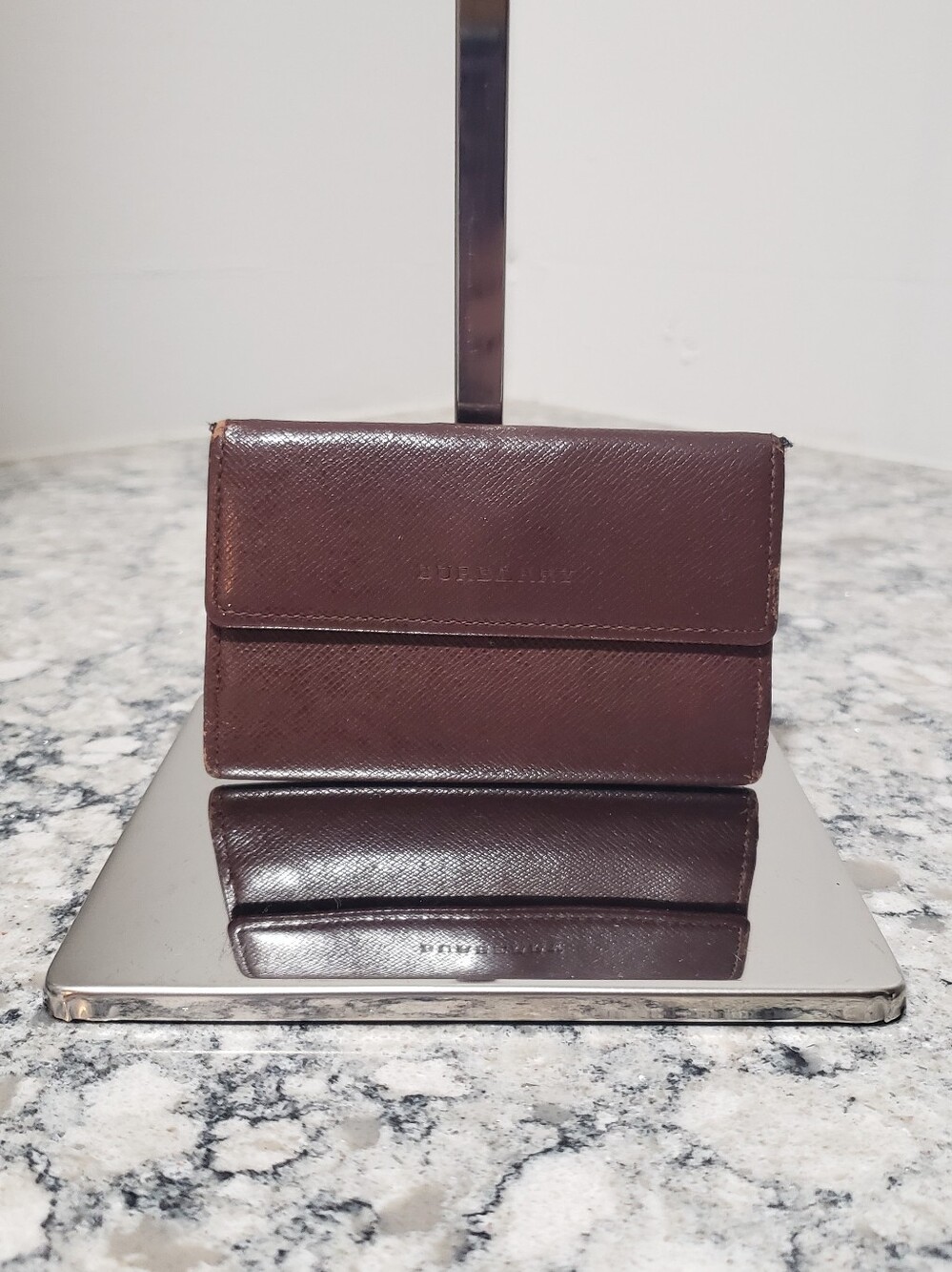 Burberry 5 Ring Key Holder Card Case Leather Wallet